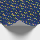 Blue, Imitate Gold 55. (Fünfundfünfzigste) Veranst Geschenkpapier (Ecke)
