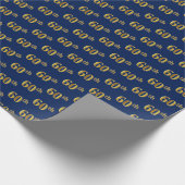 Blue, Imitate Gold 60. (60.) Event Geschenkpapier (Ecke)