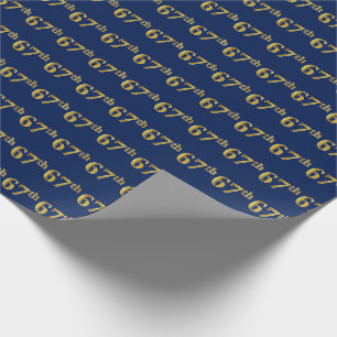 Blue, Imitate Gold 67. (siebenundsechzigste) Veran Geschenkpapier