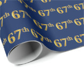 Blue, Imitate Gold 67. (siebenundsechzigste) Veran Geschenkpapier (Rolleneckpunkt)