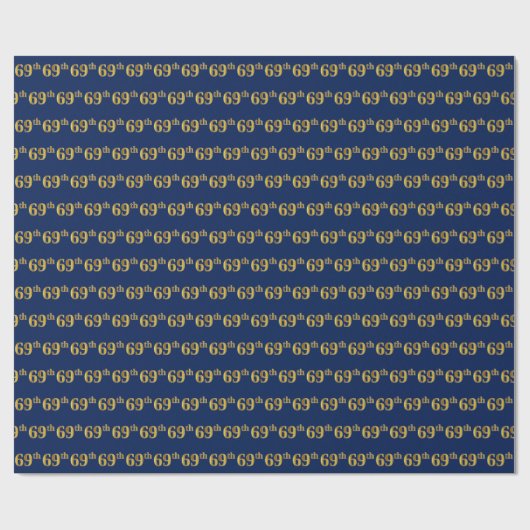 Blue, Imitate Gold 69. (neunundsechzigste) Veranst Geschenkpapier (Flach)