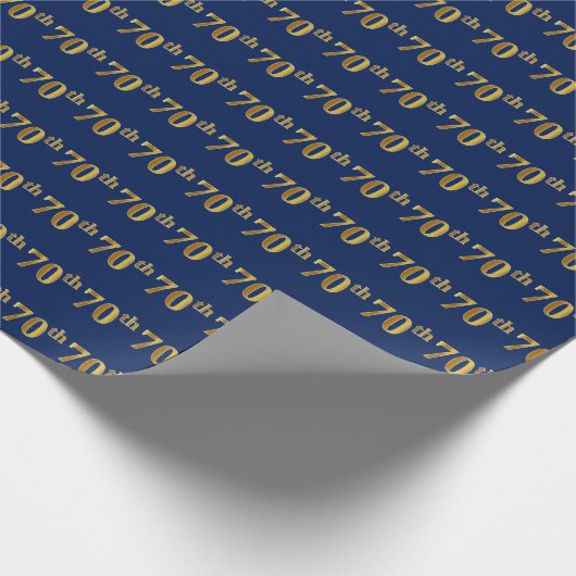Blue, Imitate Gold 70. (Siebzigste) Veranstaltung Geschenkpapier (Ecke)