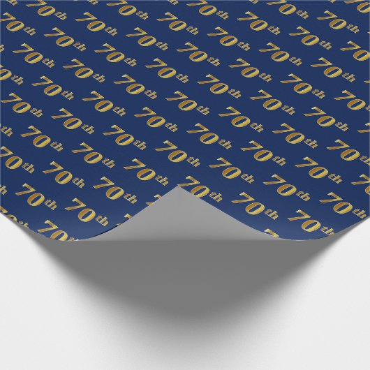 Blue, Imitate Gold 70. (Siebzigste) Veranstaltung Geschenkpapier (Ecke)