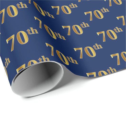 Blue, Imitate Gold 70. (Siebzigste) Veranstaltung Geschenkpapier (Rolleneckpunkt)