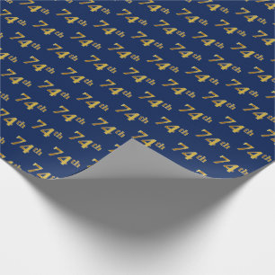 Blue, Imitate Gold 74. (Vierundsiebzig) Event Geschenkpapier