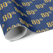 Blue, Imitate Gold 80. (Achtzigste) Veranstaltung Geschenkpapier (Rolleneckpunkt)