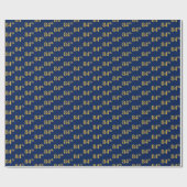 Blue, Imitate Gold 84. (Achtzigste) Event Geschenkpapier (Flach)