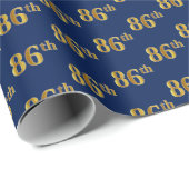 Blue, Imitate Gold 86. (Achtzigste) Veranstaltung Geschenkpapier (Rolleneckpunkt)