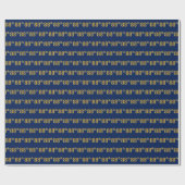 Blue, Imitate Gold 88. (Achtundachtzigste) Veranst Geschenkpapier (Flach)