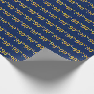 Blue, Imitate Gold 90. (Neunzigste) Event Geschenkpapier