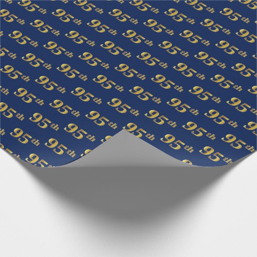Blue, Imitate Gold 95. (fünfundneunzigste) Veranst Geschenkpapier (Ecke)