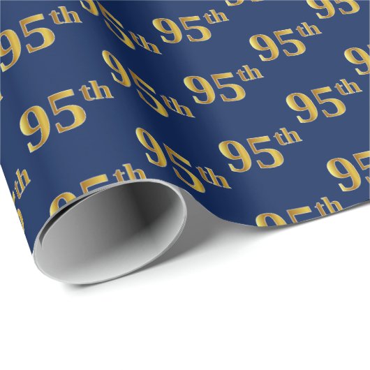 Blue, Imitate Gold 95. (fünfundneunzigste) Veranst Geschenkpapier (Rolleneckpunkt)