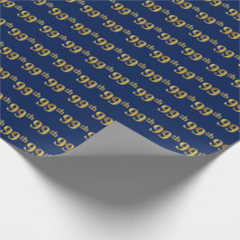 Blue, Imitate Gold 99. (neunundneunzig) Event Geschenkpapier