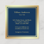 Blue Imitate Gold Fossilienmuseum Cupcake Bäckerei Quadratische Visitenkarte (Rückseite)