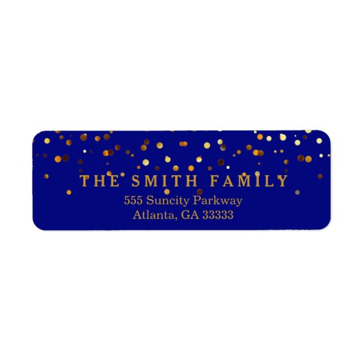 Blue Imitate Gold Glitzer Foil Confetti (Vorne)
