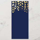 Blue & Imitate Gold Moderne Dots Wedding Menu Card Menükarte (Rückseite)