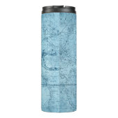 Blue Imitate Old World Map Design, Thermal Tumbler Thermosbecher (Rückseite)