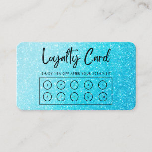Blue Imitats Glitzer Custom Loyalty Card Visitenkarte