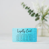 Blue Imitats Glitzer Custom Loyalty Card Visitenkarte (Stehend Vorderseite)