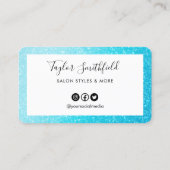 Blue Imitats Glitzer Custom Loyalty Card Visitenkarte (Rückseite)