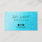 Blue Imitats Glitzer Custom Loyalty Card Visitenkarte (Rückseite)