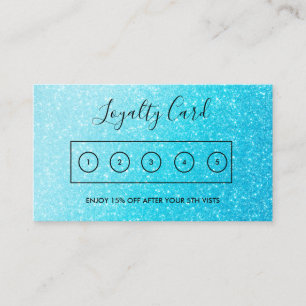 Blue Imitats Glitzer Custom Loyalty Card Visitenkarte