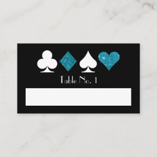 Blue Imitats Glitzer Las Vegas Blank Name Table Ca Platzkarte