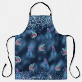Blue Imitats Glitzer mit farbenfrohen Matching-Blä Schürze (Vorderseite)