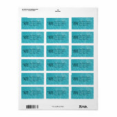Blue Imitats Glitzer Monogram Address Labels Adressaufkleber (Vorne)