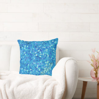 Blue Imitats Glitzer Pillow Kissen
