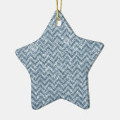 Blue Imitats Glitzer Sparkle Zickzack Keramik Ornament (Links)