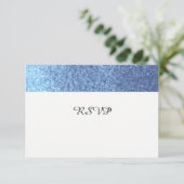 Blue Imitats Glitzer UAWG RSVP Karte (Stehend Vorderseite)