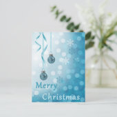 Blue Imitats Glitzer Weihnachtsfeiertage Weihnacht Feiertagspostkarte (Stehend Vorderseite)