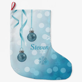 Blue Imitats Glitzer Weihnachtsschmuck Großer Weihnachtsstrumpf