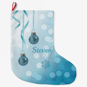Blue Imitats Glitzer Weihnachtsschmuck Großer Weihnachtsstrumpf