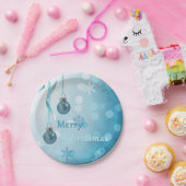 Blue Imitats Glitzer Weihnachtsschmuck Pappteller (Party)