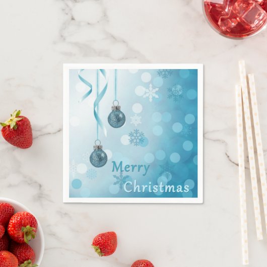 Blue Imitats Glitzer Weihnachtsschmuck Serviette (Beispiel)