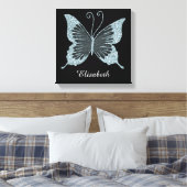 Blue Imitats Glitzern Butterfly Personalisiert Leinwanddruck (Insitu (Schlafzimmer))