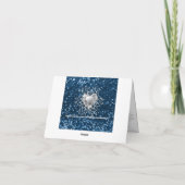 Blue Imitats Glitzern Diamond Herzenssnowflake Feiertagskarte (Rückseite)