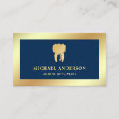 Blue Imitats Gold Foil Tooth Zahnarzt Visitenkarte (Vorderseite)