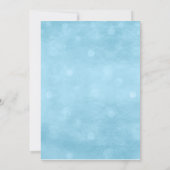 Blue Imitats Gold Glitzer über der Mond Babydusche Einladung (Rückseite)