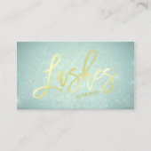 Blue Imitats Gold Lashes Script Makeup Artist Terminkarte (Vorderseite)