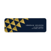 Blue Imitats Gold Triangle Abstrakt Moderne Adress (Vorne)