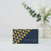 Blue Imitats Gold Triangle Events Social Media Visitenkarte (Stehend Vorderseite)