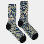Blue & Imitats Gold Vintages Blumenmuster Socken (Rechts)
