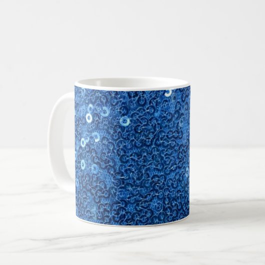 Blue Imitats Sequin Coffee Tasse (Vorderseite Links)