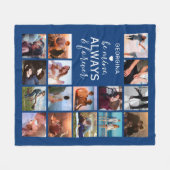 Blue Immer & Forever Foto Collage Fleecedecke (Vorderseite (Horizontal))