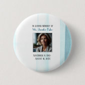 Blue in Love Memory Funeral Memorial Keepake Button (Vorderseite)