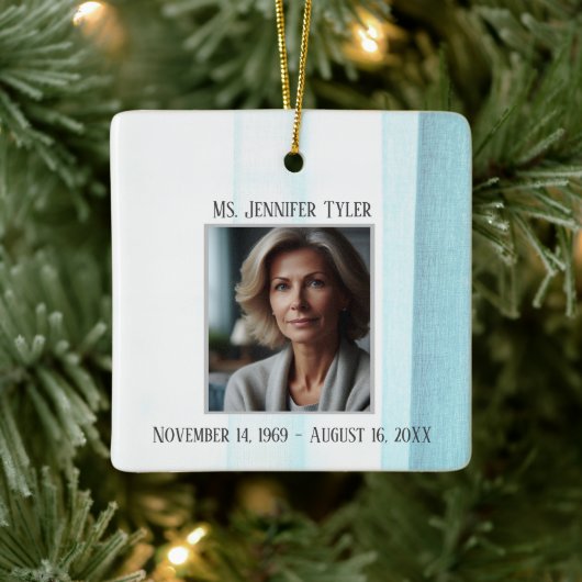 Blue in Love Memory Funeral Memorial Keramikornament (Baum)