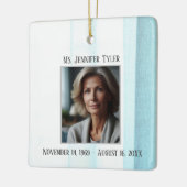 Blue in Love Memory Funeral Memorial Keramikornament (Links)